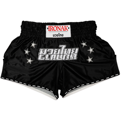 IRONAK MUAY THAI SHORTS - JET BLACK