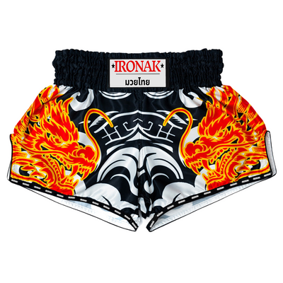 IRONAK MUAY THAI SHORTS - RED DRAGON