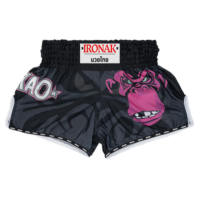 IRONAK MUAY THAI SHORTS - MNKY BLACK